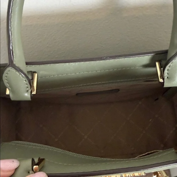 Michael Kors Rayne Saffiano Leather Satchel Olive Green - Picture 3 of 10